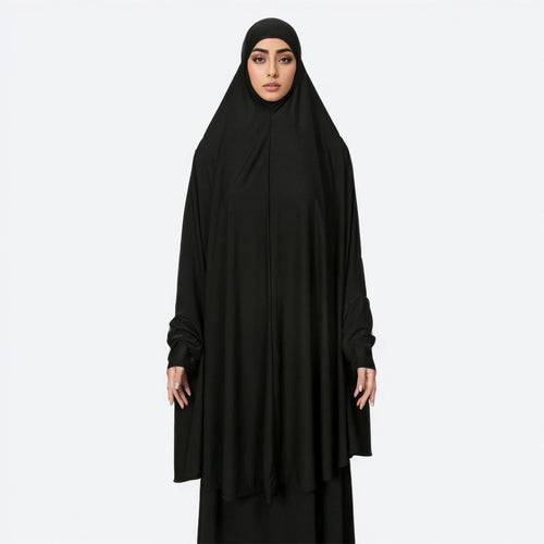 Khimar de prière intégral – Premium coton, manches incluses, hijab long