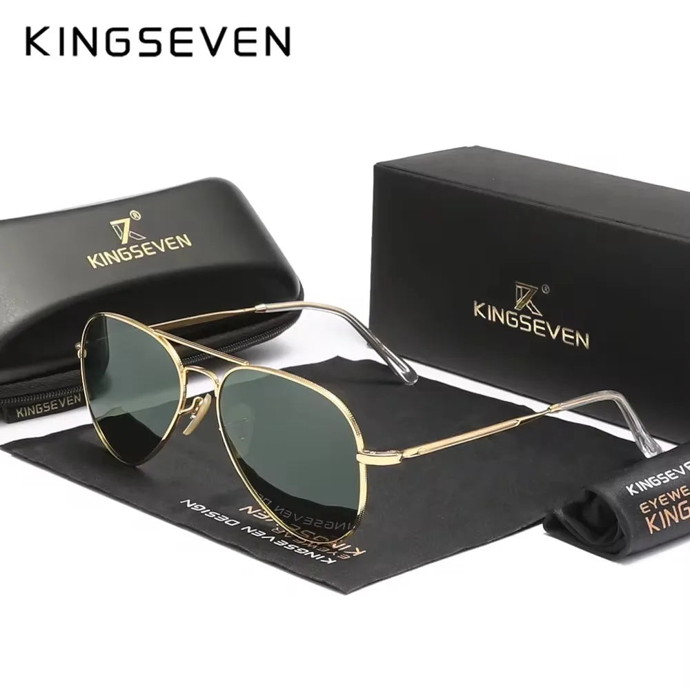 🕶️ KINGSEVEN – Lunettes de soleil aviator en alliage