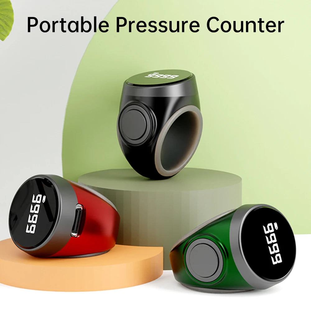 Compteur de dhikr digital – Rechargeable USB-C avec bague réglable