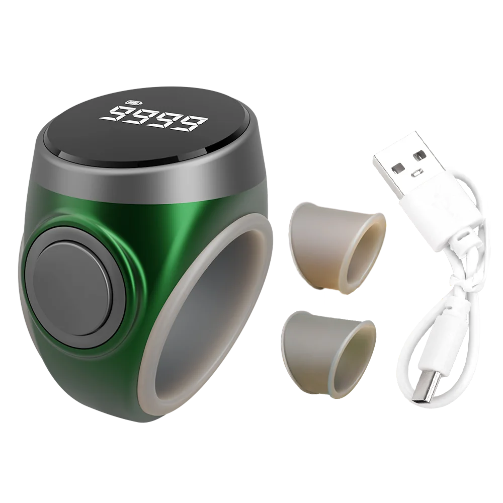 Compteur de dhikr digital – Rechargeable USB-C avec bague réglable