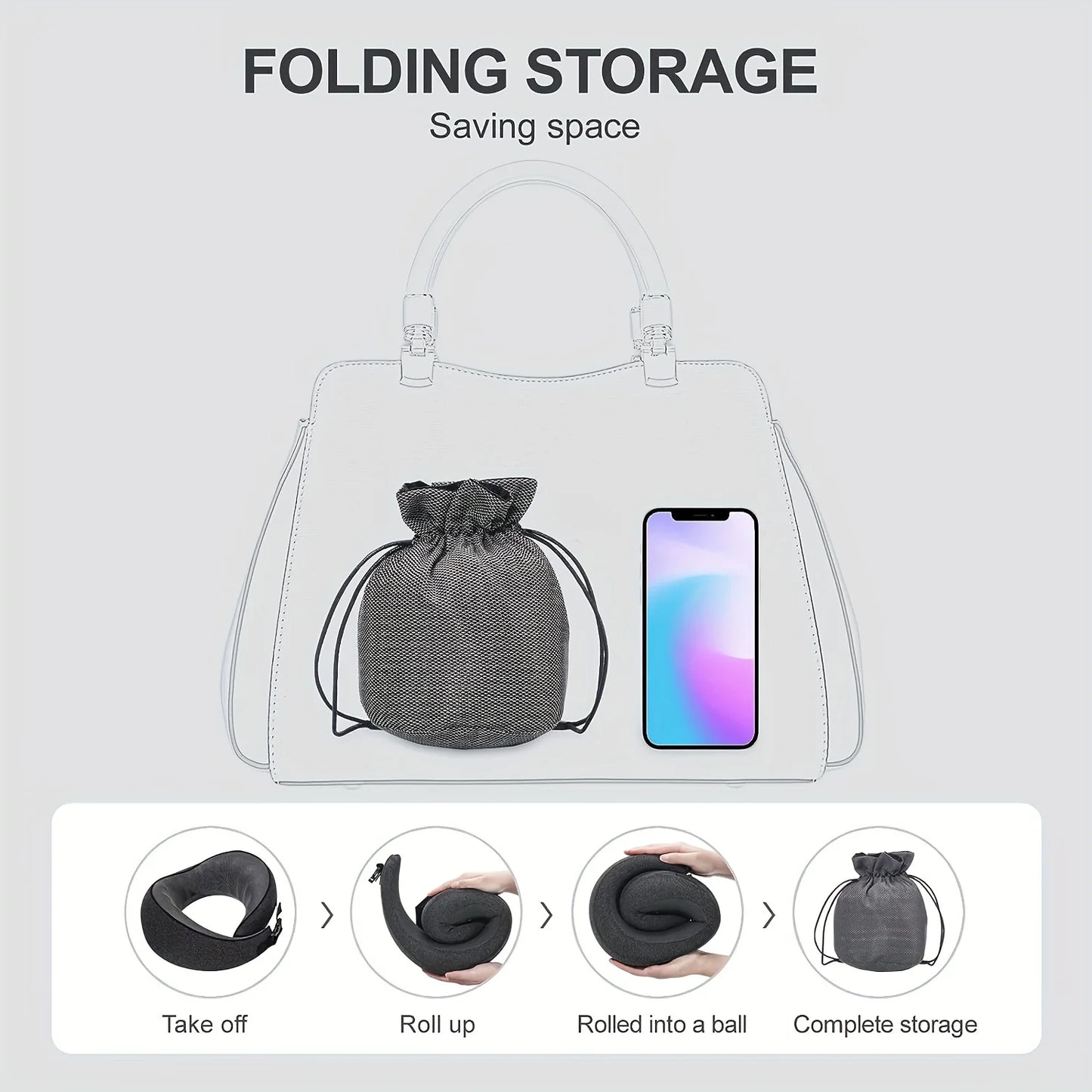 💤 Coussin de voyage en mousse à mémoire de forme – Confort & luxe